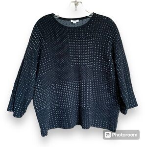 Navy Textured Top by Pure Jill